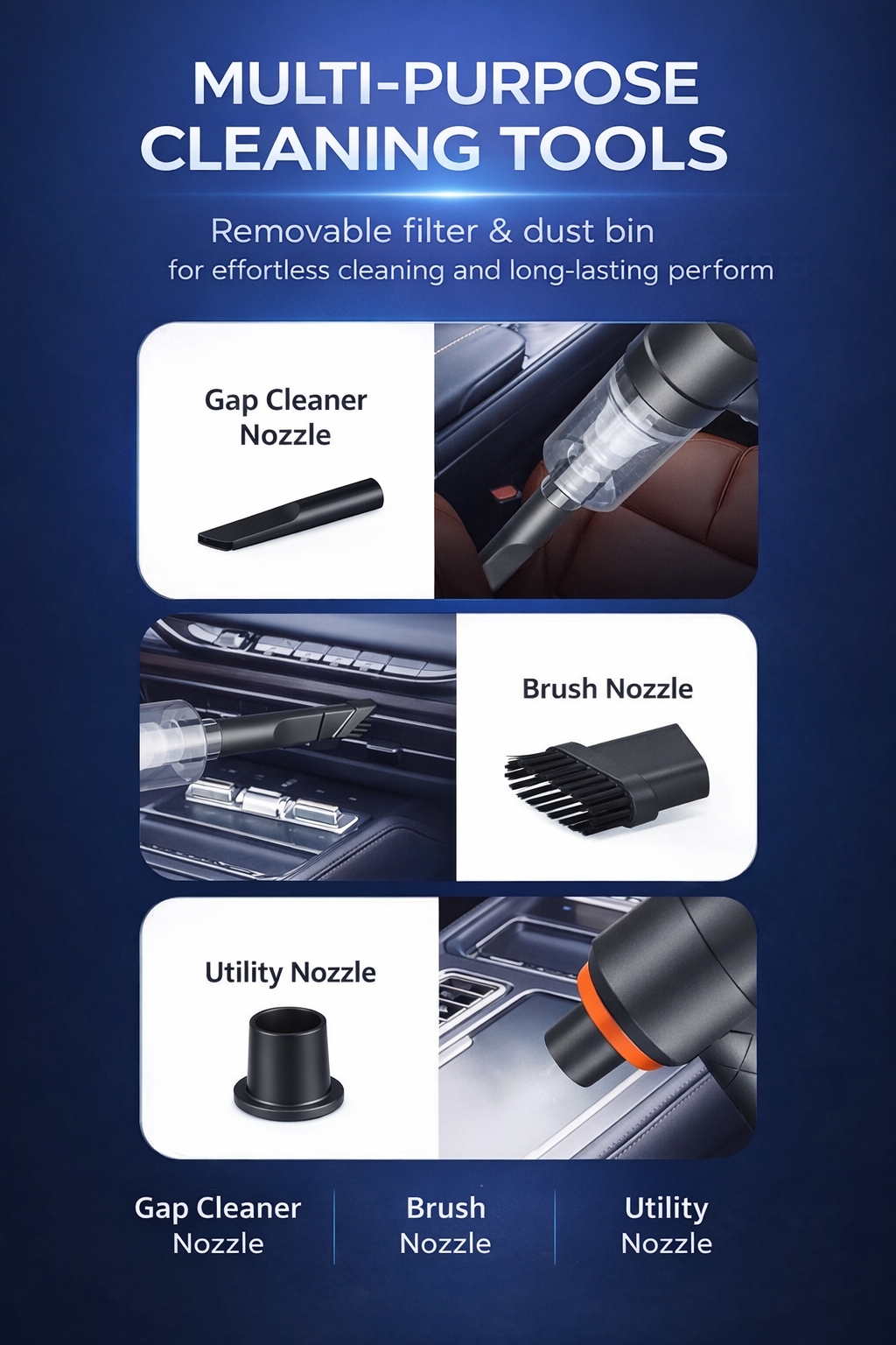 2 in One Portable Vaccum Cleaner (Vacuum + Blower) | Car & Home Use